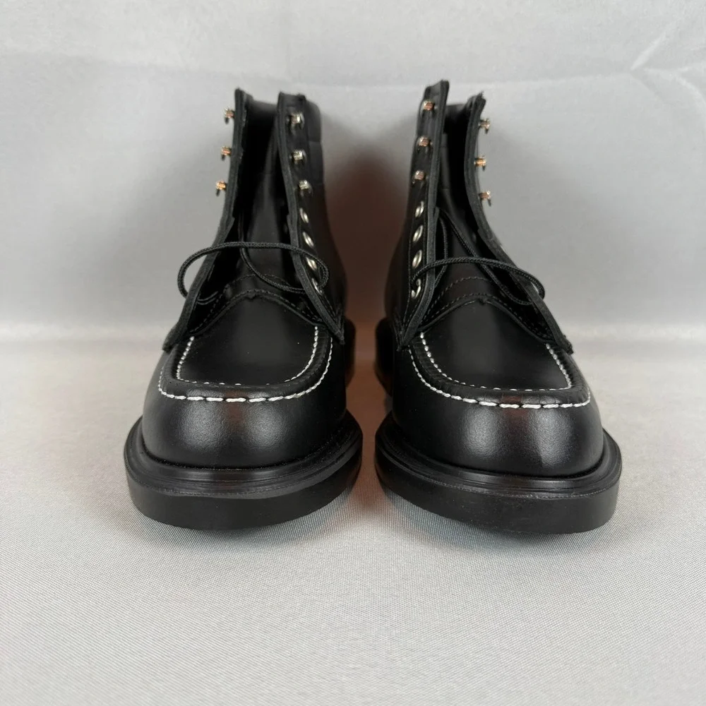 Red Wing Heritage Supersole Boots Mens 7 E Black Leather Moc Toe 8133 USA NIB